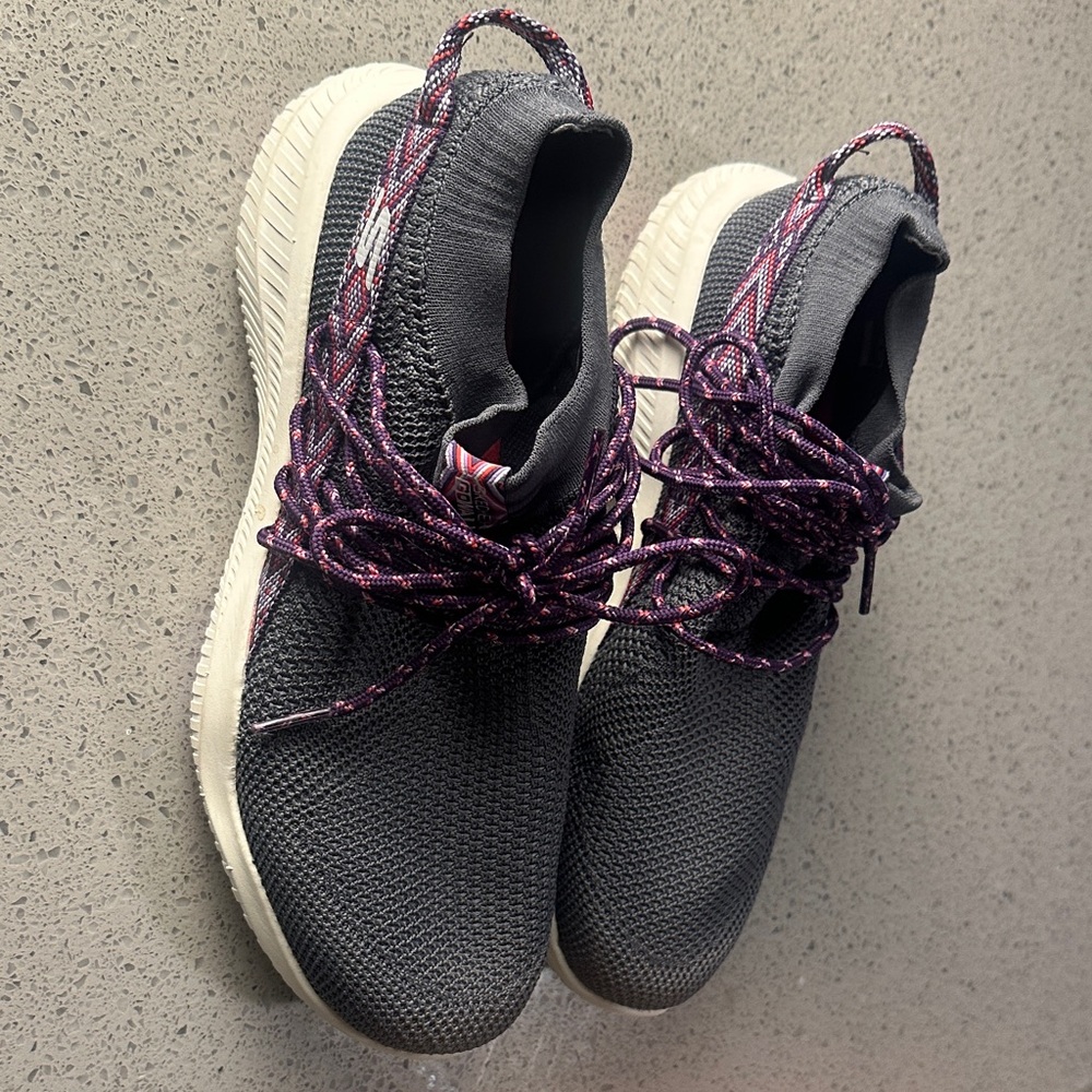 Sketchers Stylish Gray and Purple Women's Sneakers